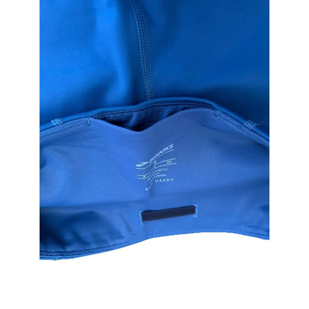 Brooks Women's Method 3/4 Running Tights Blue Ash Phone Pockets Stretch Sz S NWT